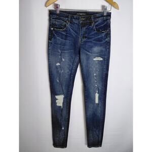 CULT OF INDIVIDUALITY Zen Midrise Distressed Jeans Blue Women-See Measurements
